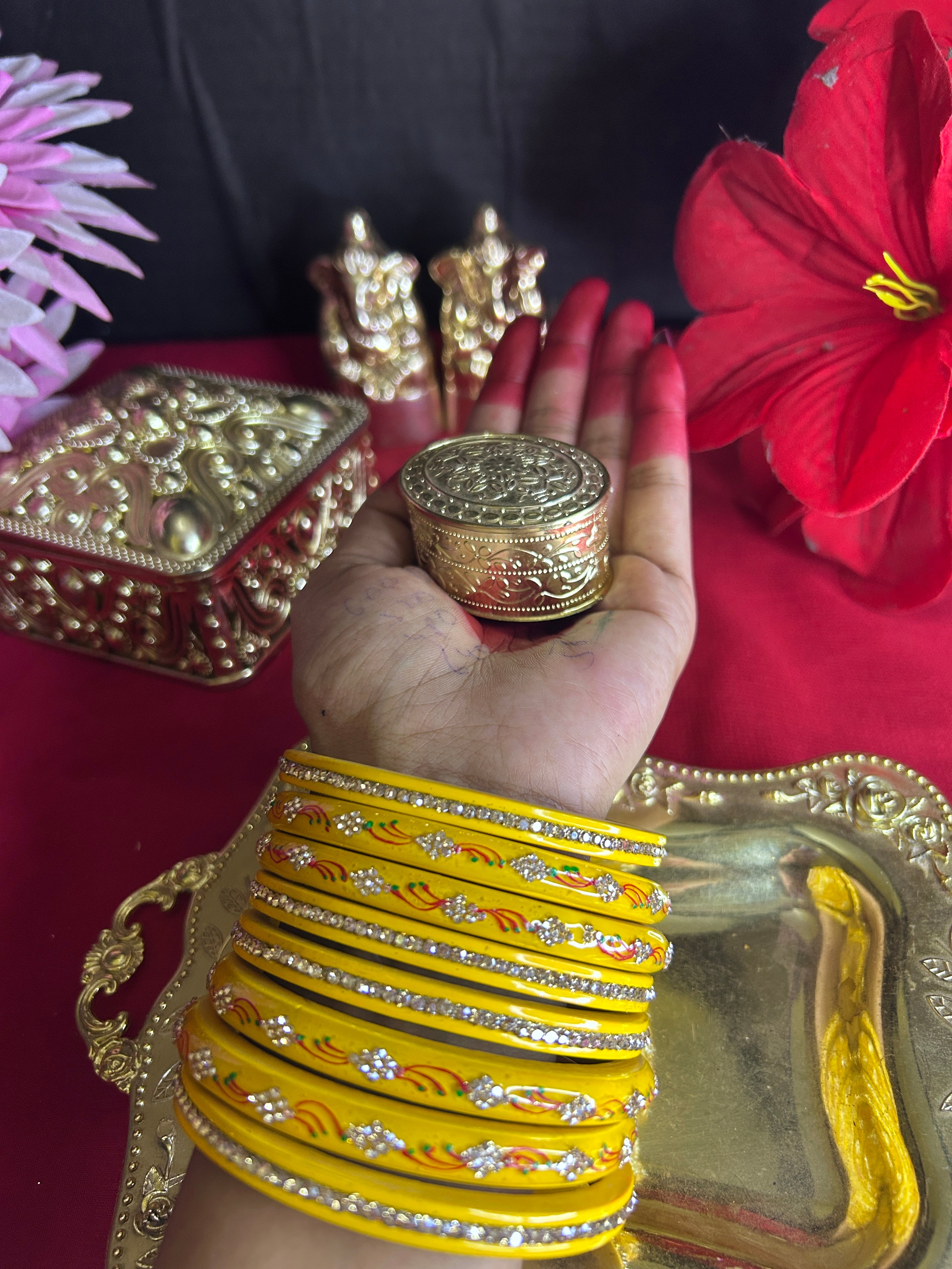 Festive Yellow Designer Bangles Set