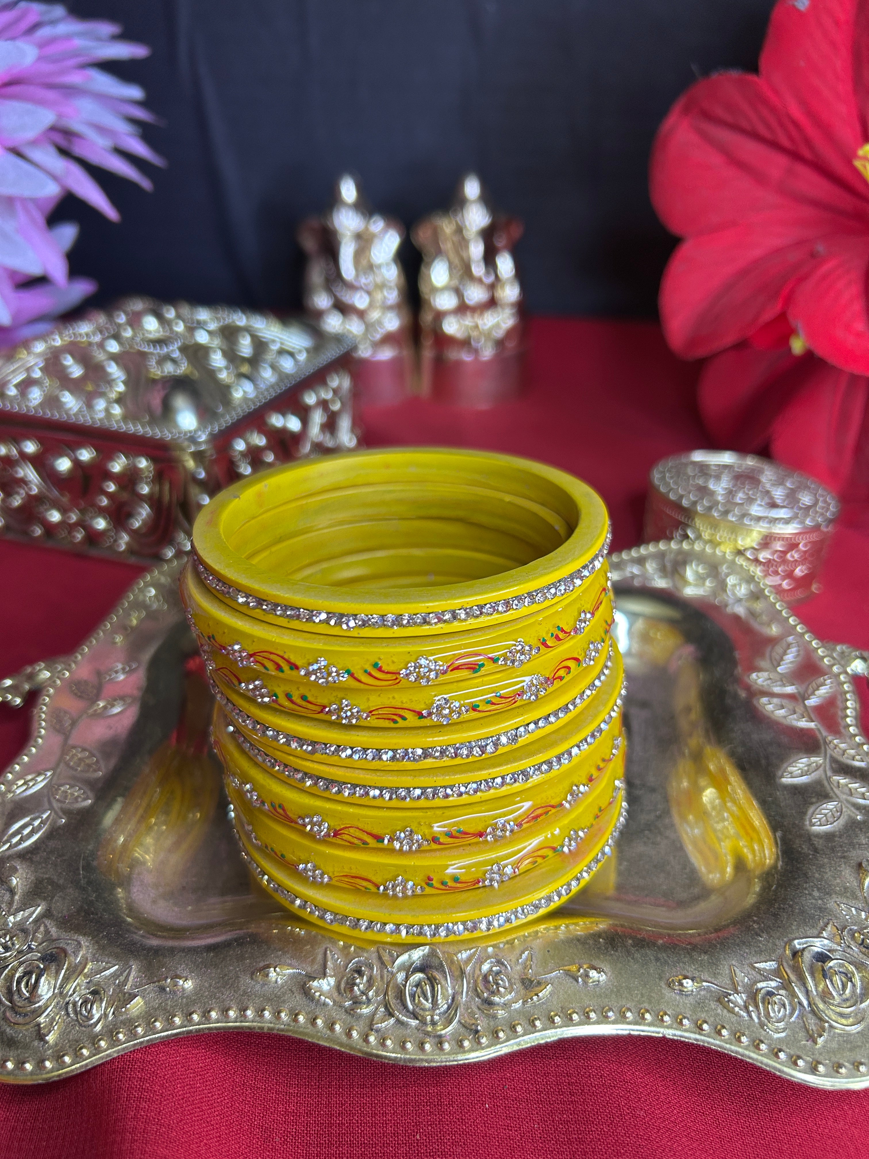 Festive Yellow Designer Bangles Set