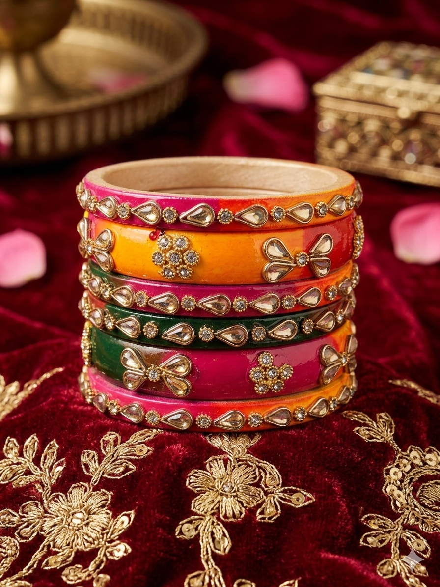Multicolor Designer Lah Bangles Set
