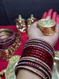 Designer Maroon Bridal Bangles Set