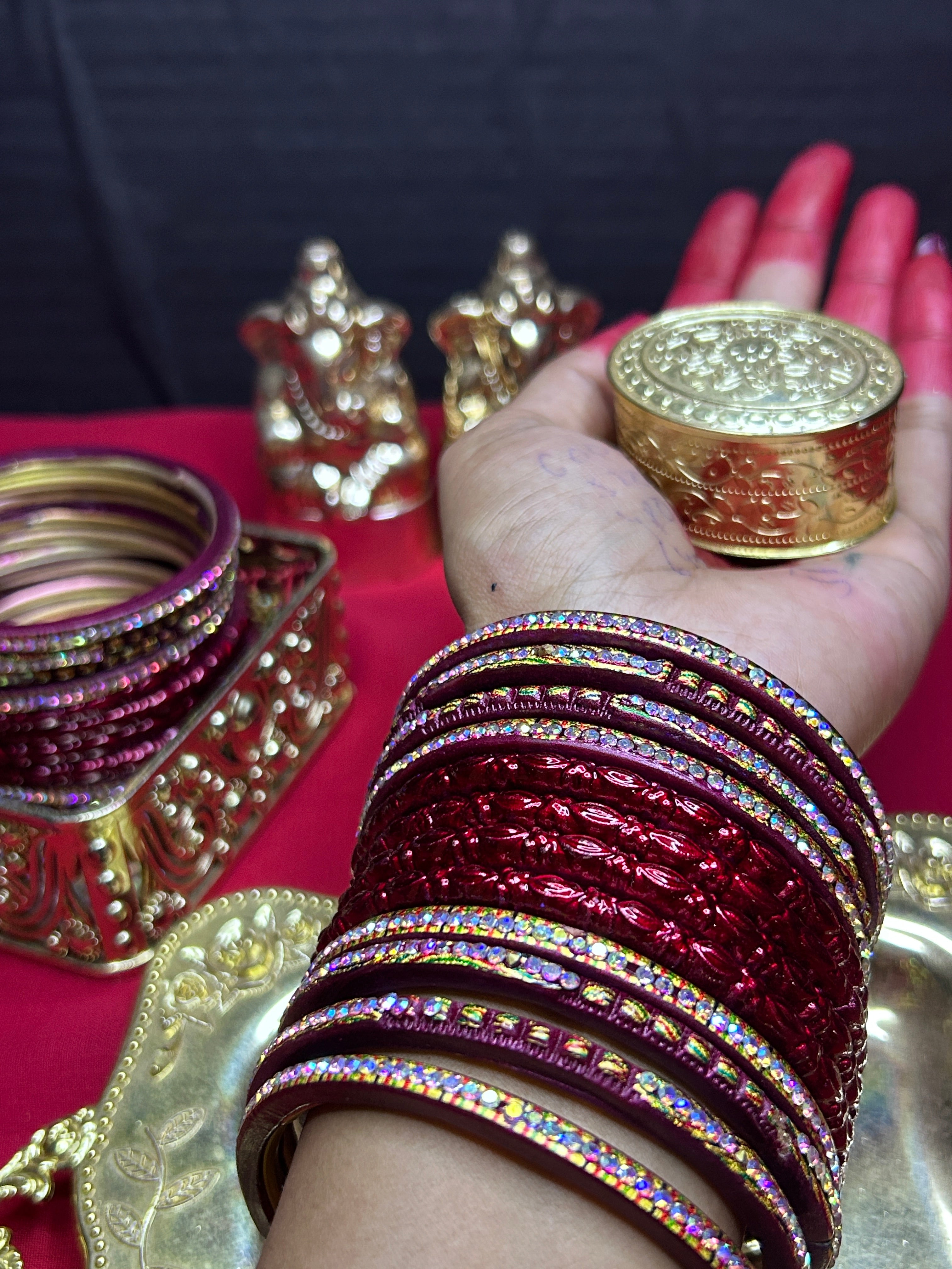 Designer Maroon Bridal Bangles Set