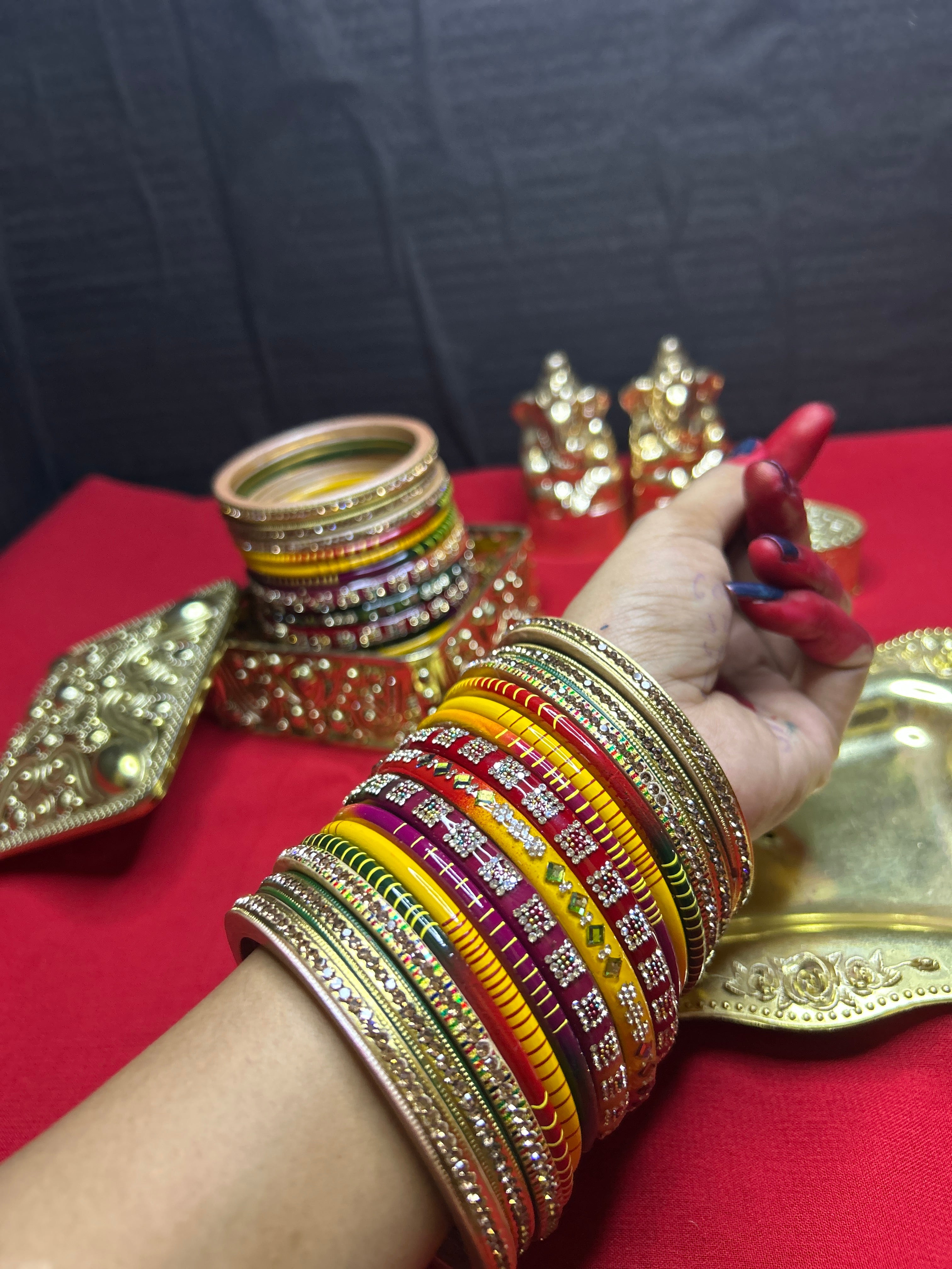Multicolor Designer Bangles Set - Festive Mix Collection