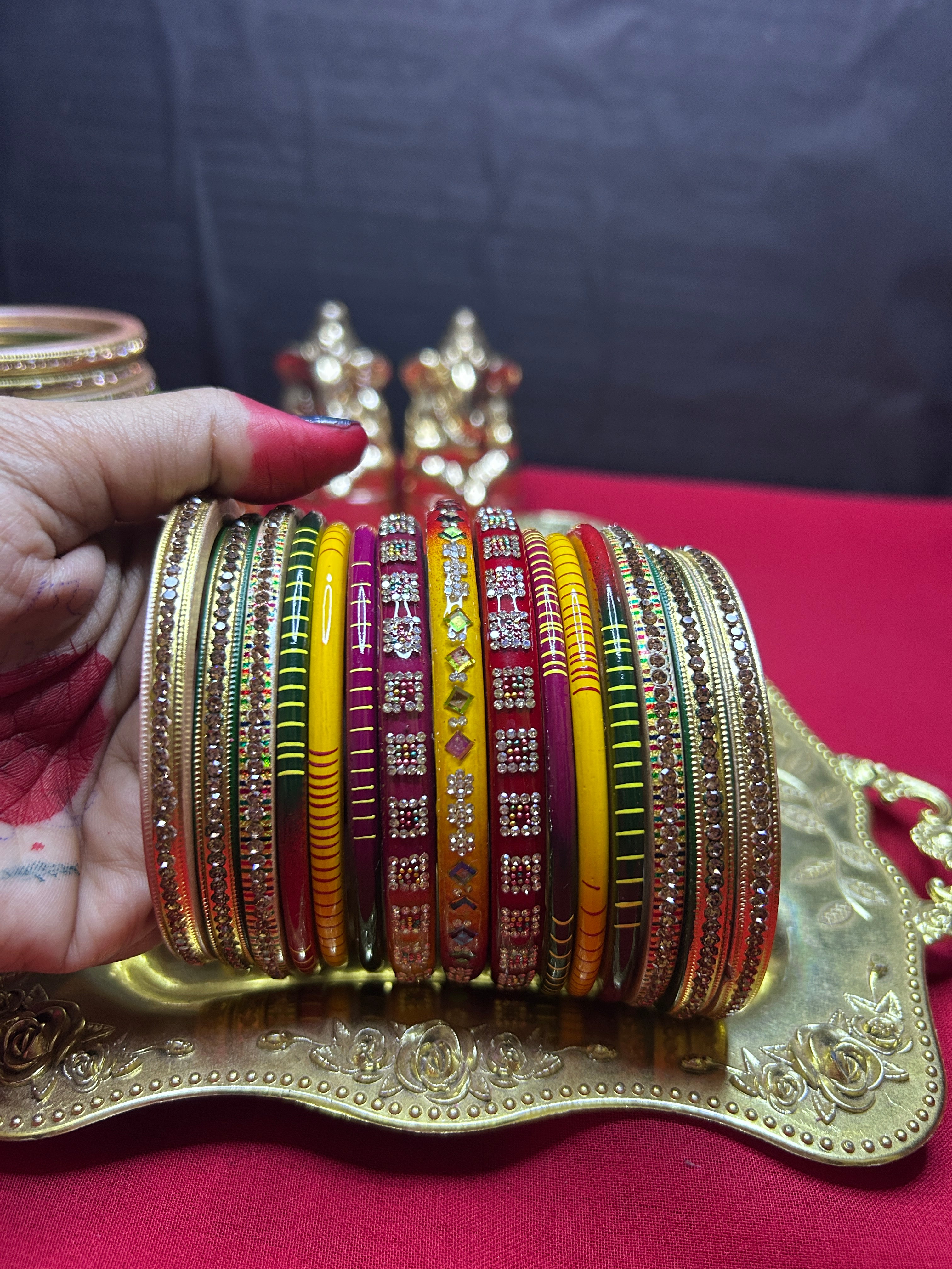 Multicolor Designer Bangles Set - Festive Mix Collection