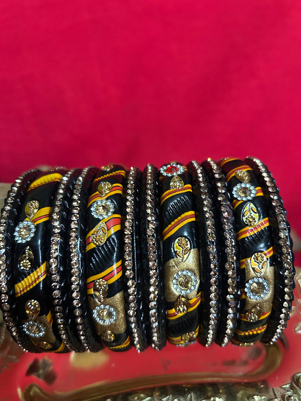 Designer Black Lah Bangles Set