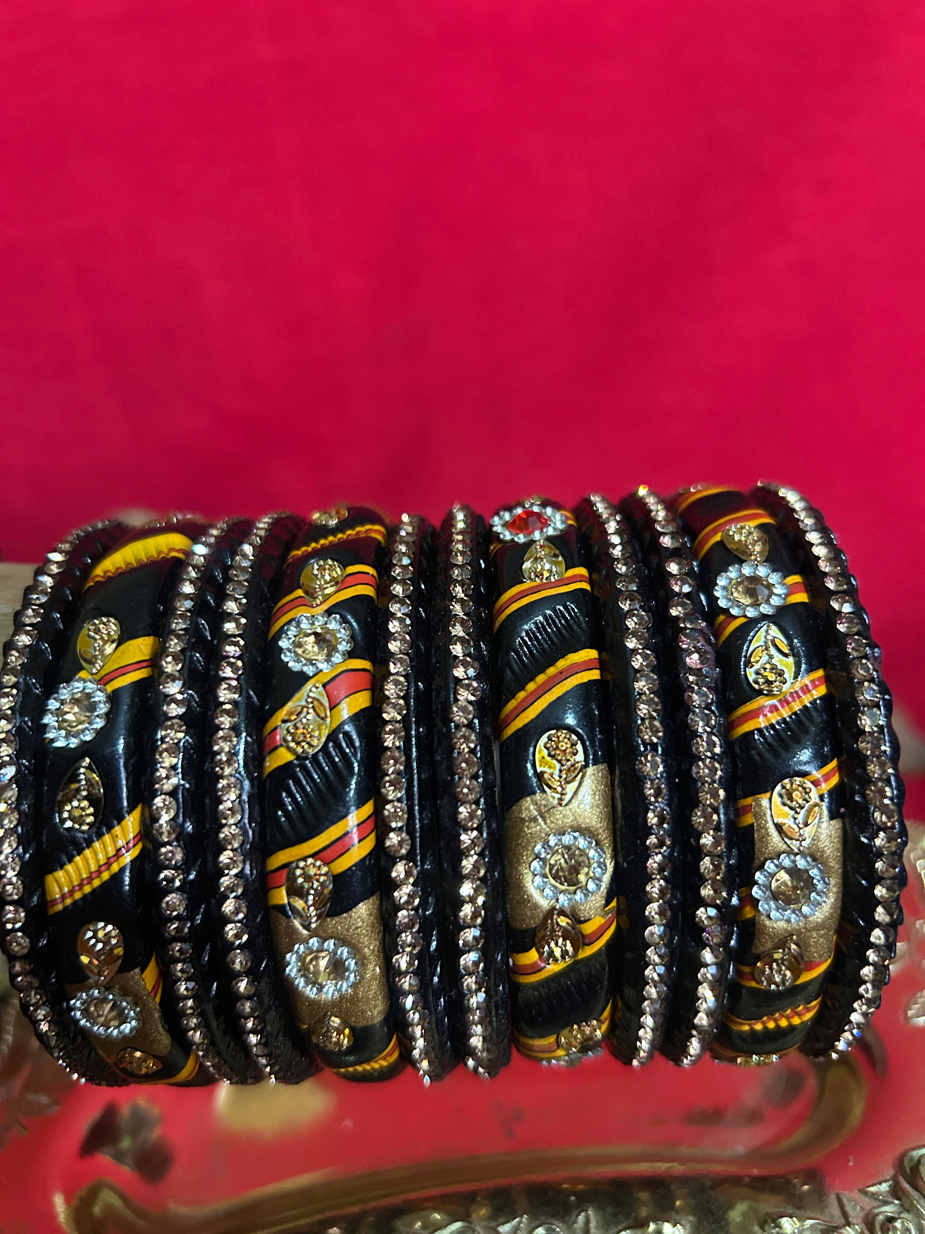 Designer Black Lah Bangles Set