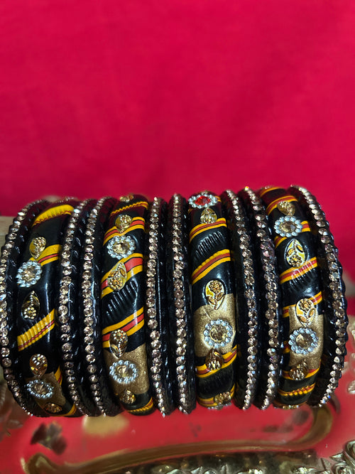 Designer Black Lah Bangles Set