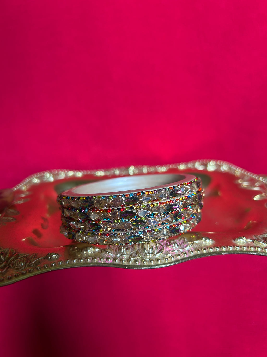 Multicolor Shimmering Designer Lah Bangles Set