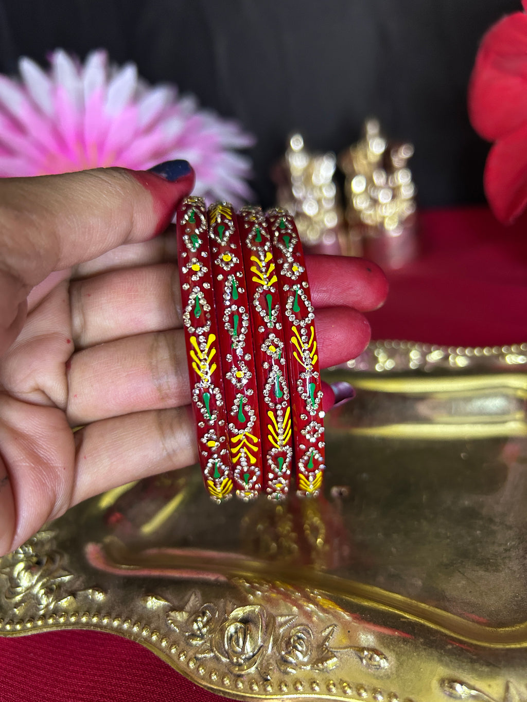 Vibrant Red Traditional Bangles