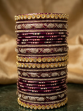 Exquisite Royal Purple Bridal Chooda Set
