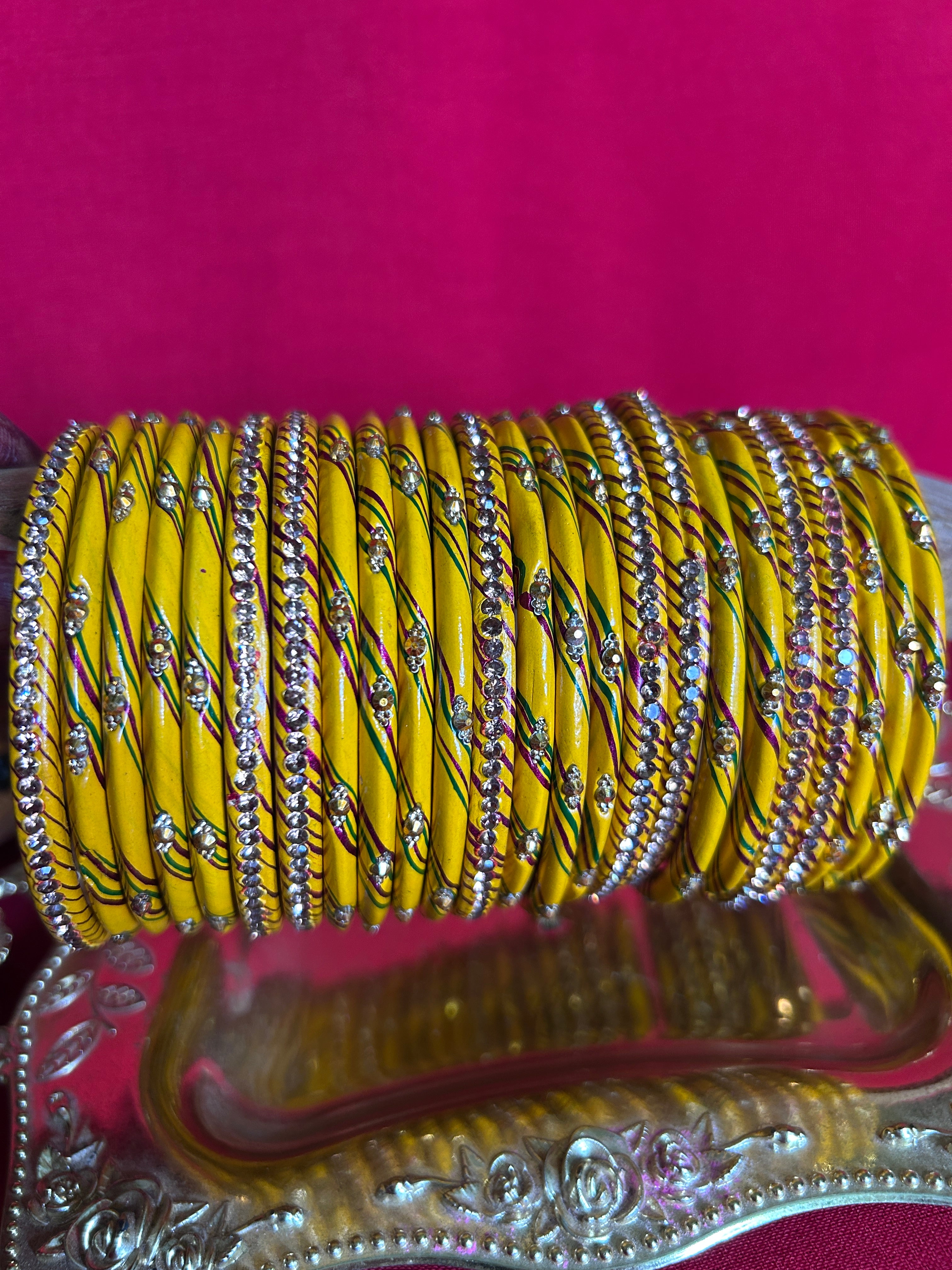 Designer Traditional Yellow Lah Kada Set