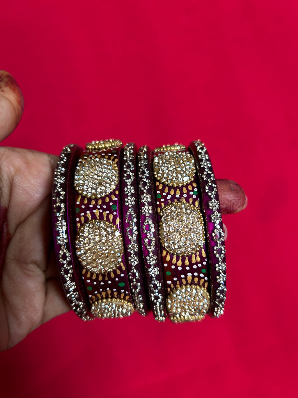 Designer Purple Lah Bangles Set