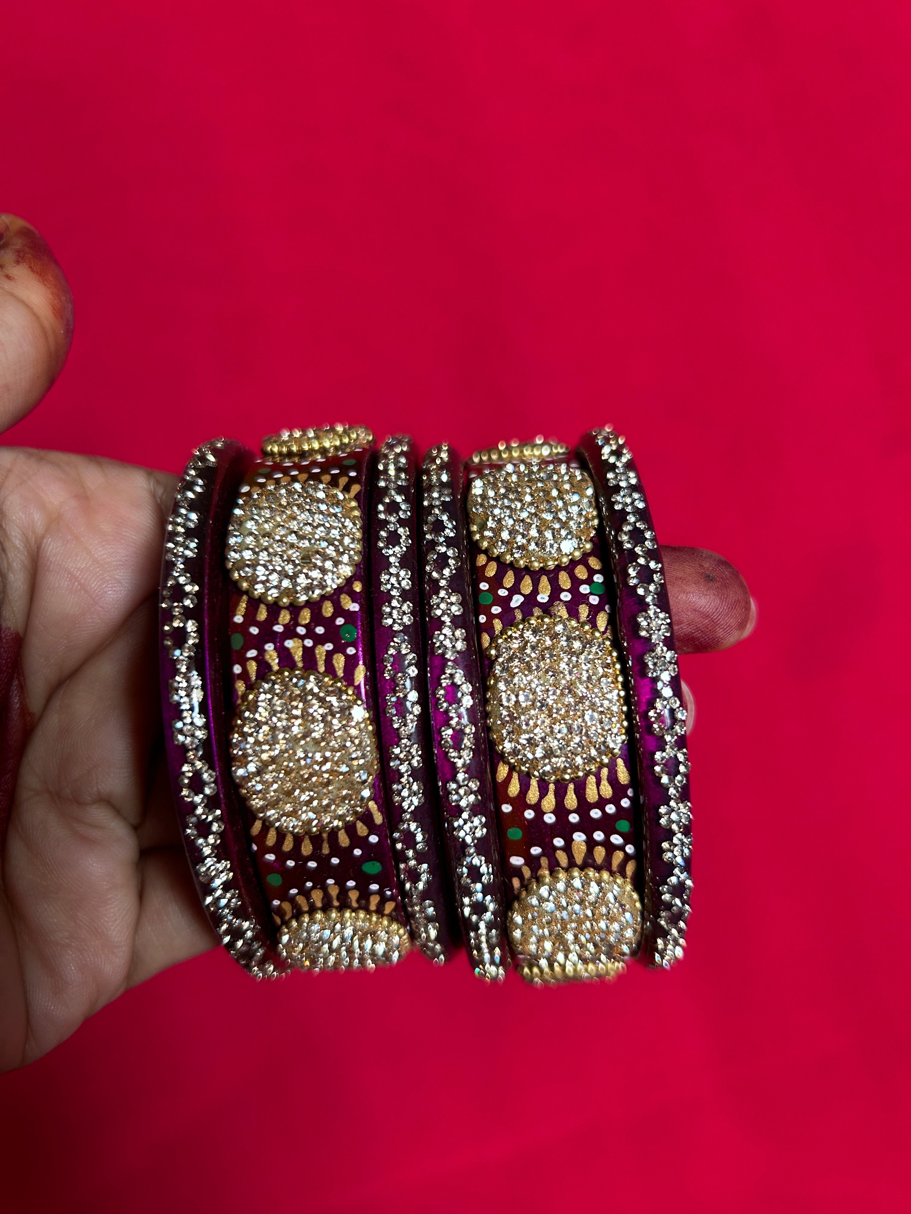 Designer Purple Lah Bangles Set