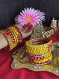 Royal Red & Yellow Designer Bangles Set