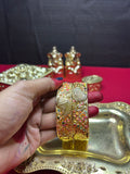 Gold-Plated Traditional Peacock Kada Set