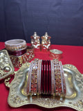 Designer Bridal Chooda Bangle Set - Red & Golden