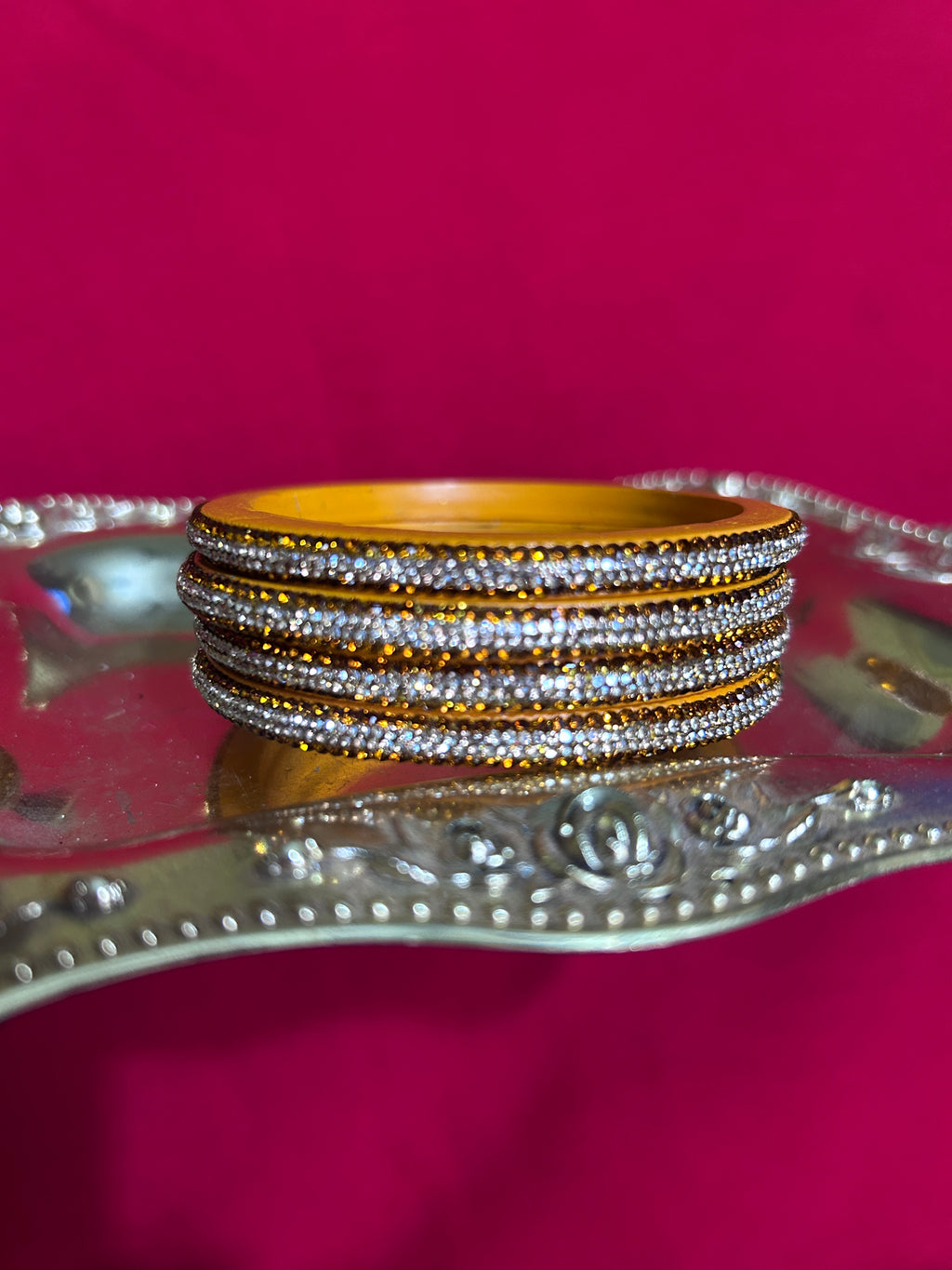 Designer Yellow Lah Bangles Set