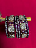 Designer Purple Lah Bangles Set