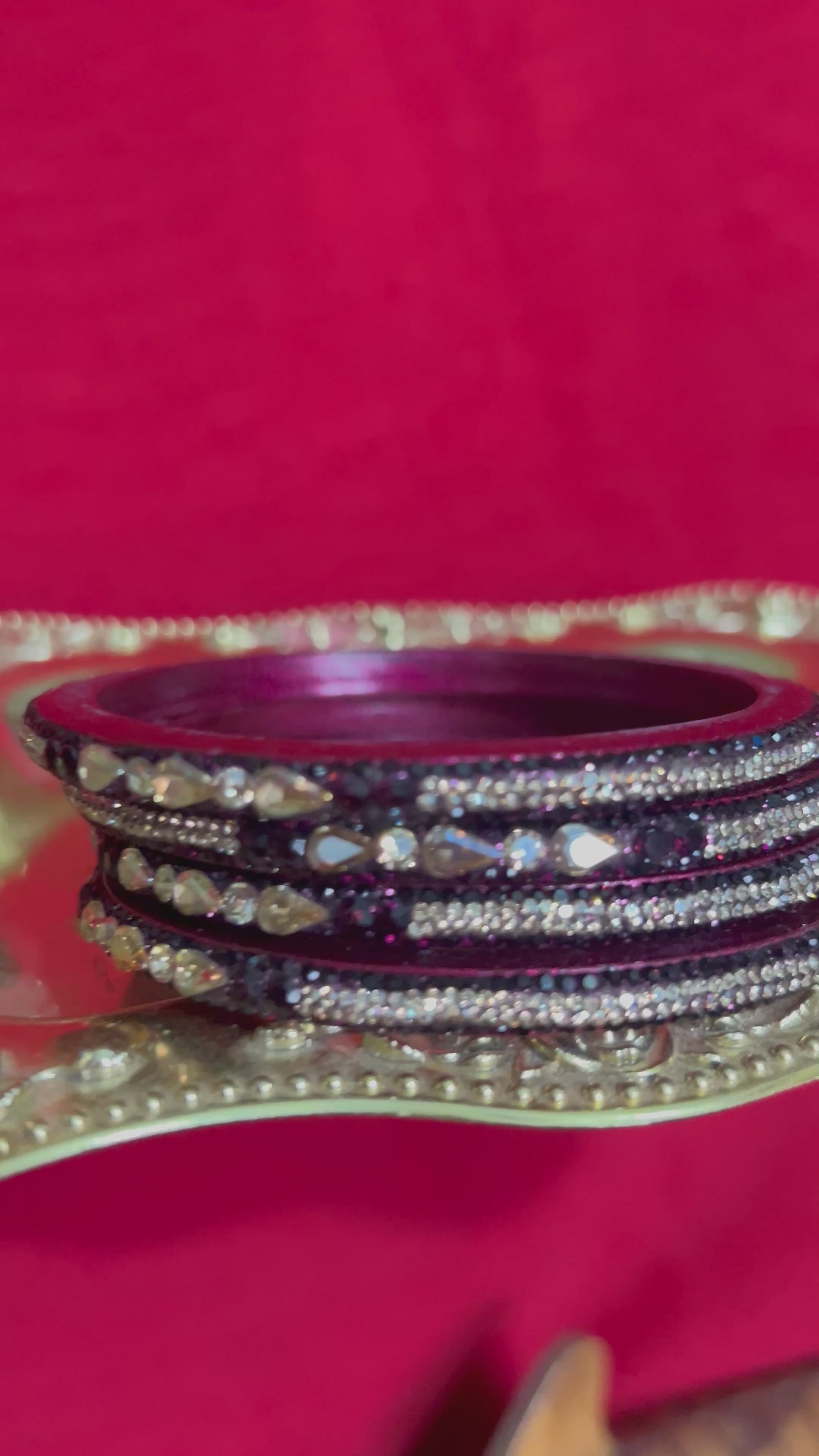 Designer Wine Purple Lah Bangles Set