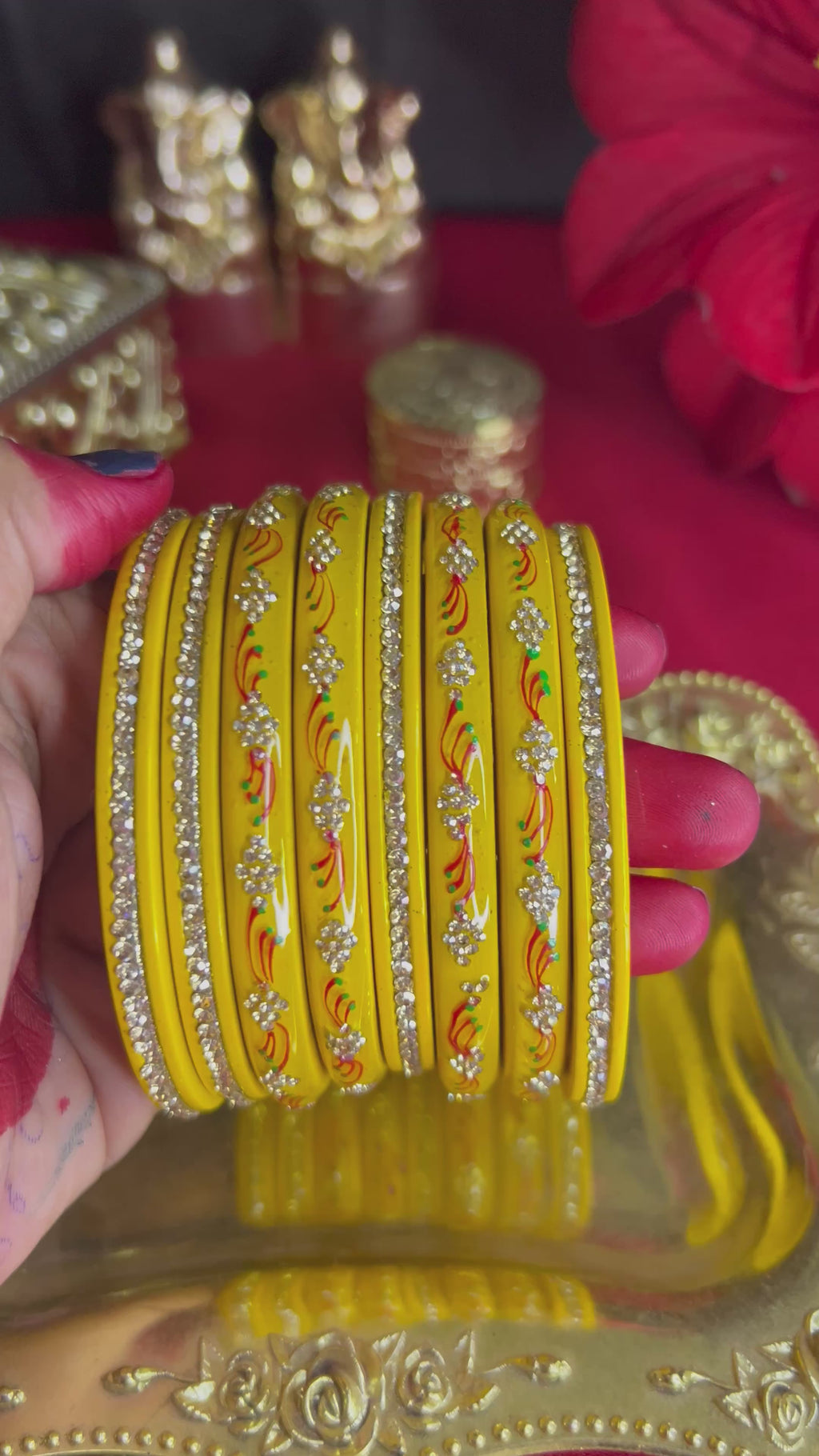Festive Yellow Designer Bangles Set