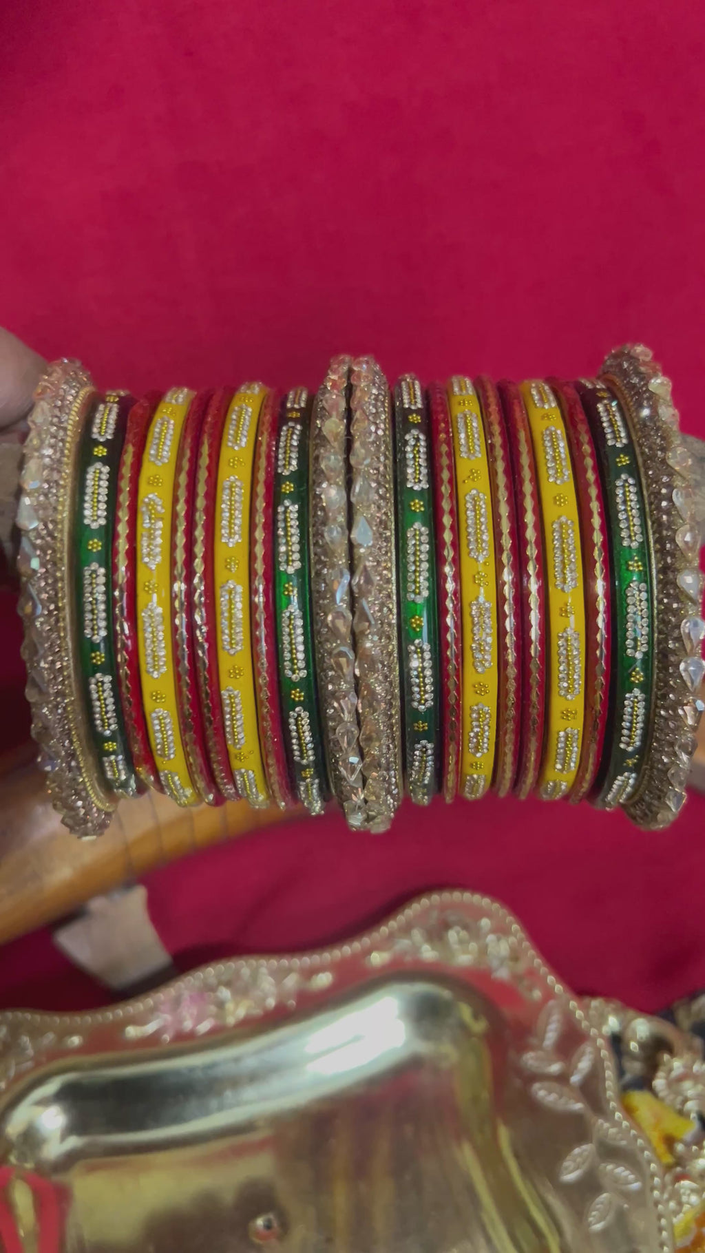 Multicolor Designer Lah Bridal Chooda Set