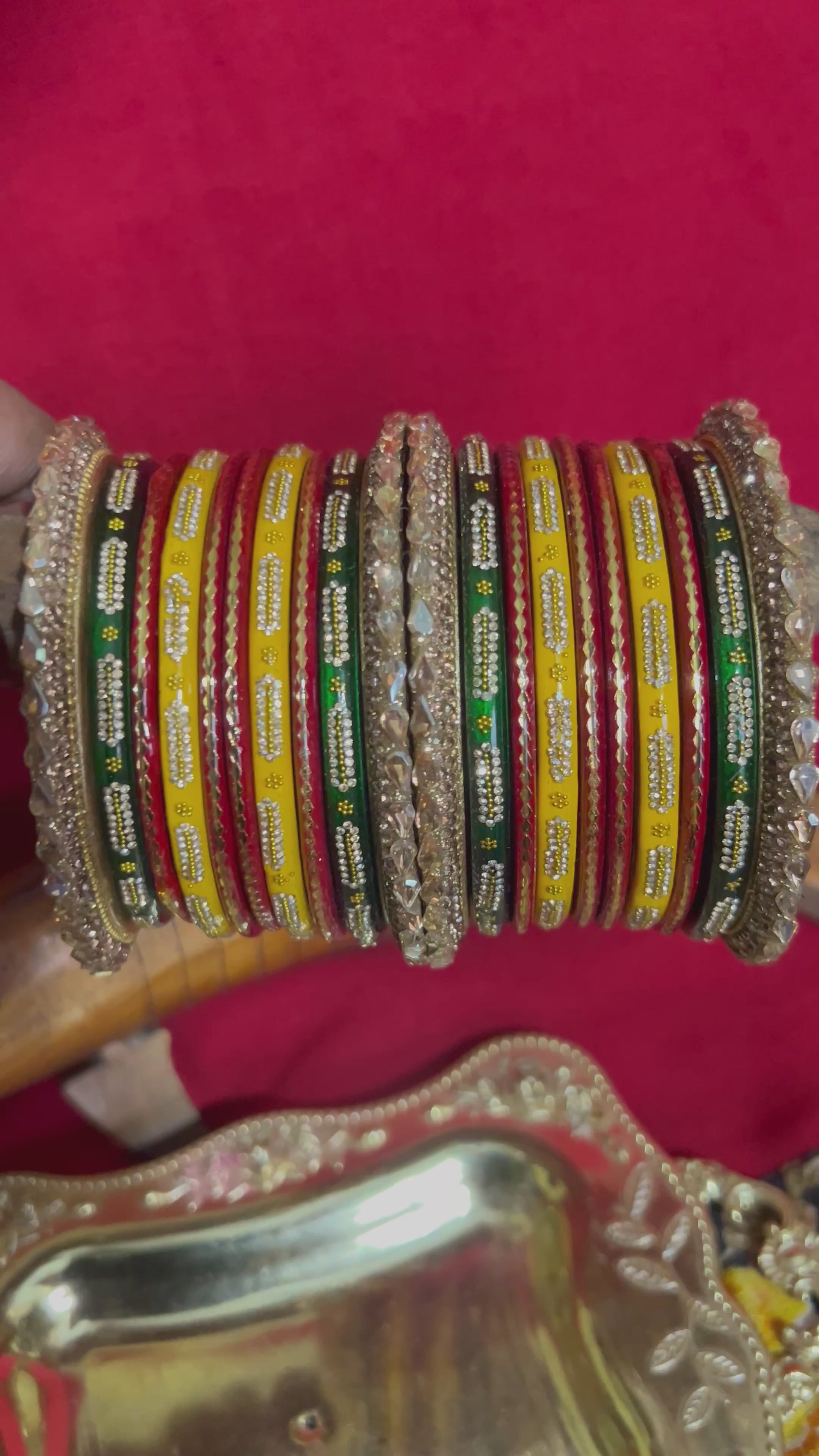 Multicolor Designer Lah Bridal Chooda Set