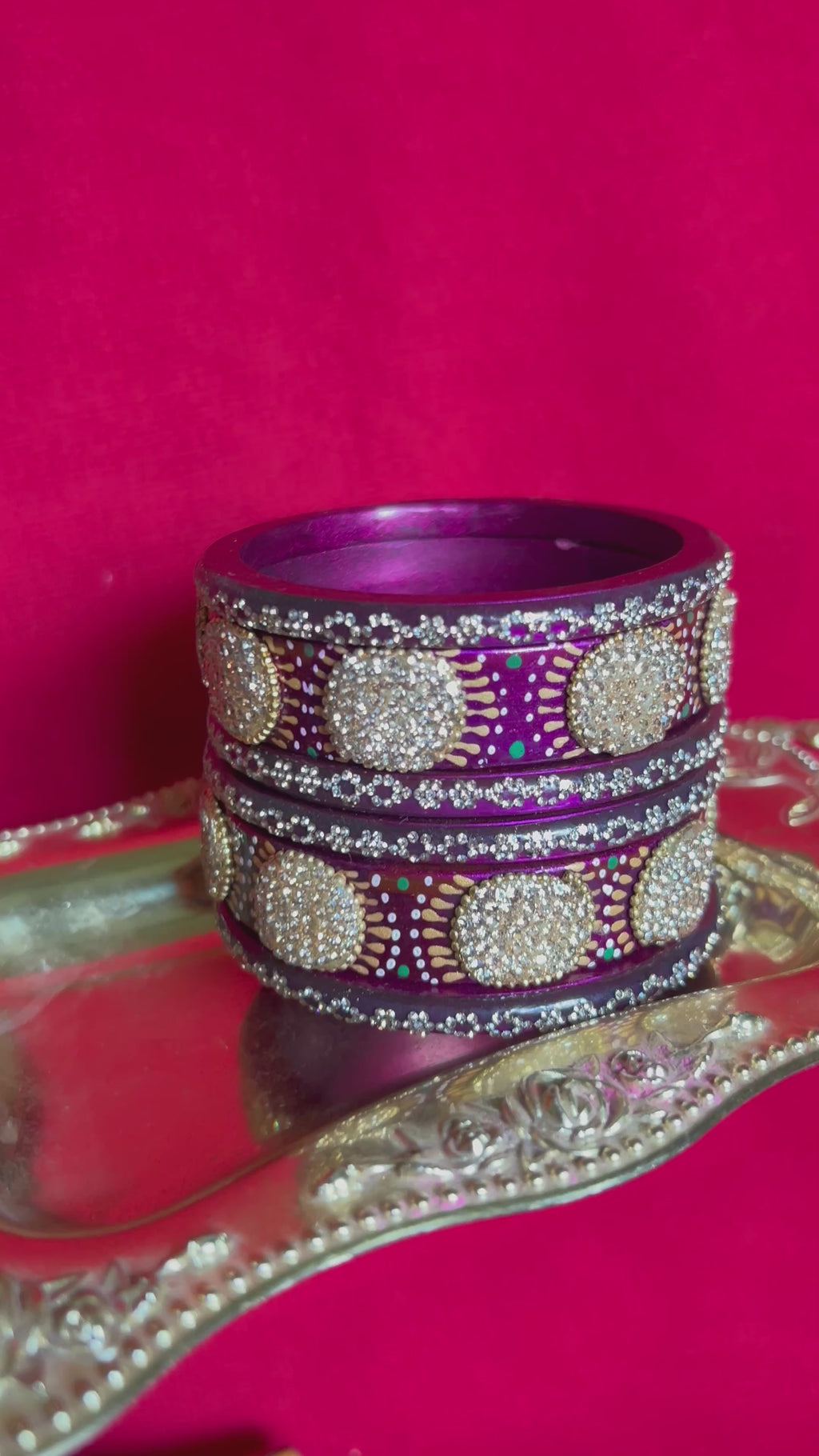 Designer Purple Lah Bangles Set