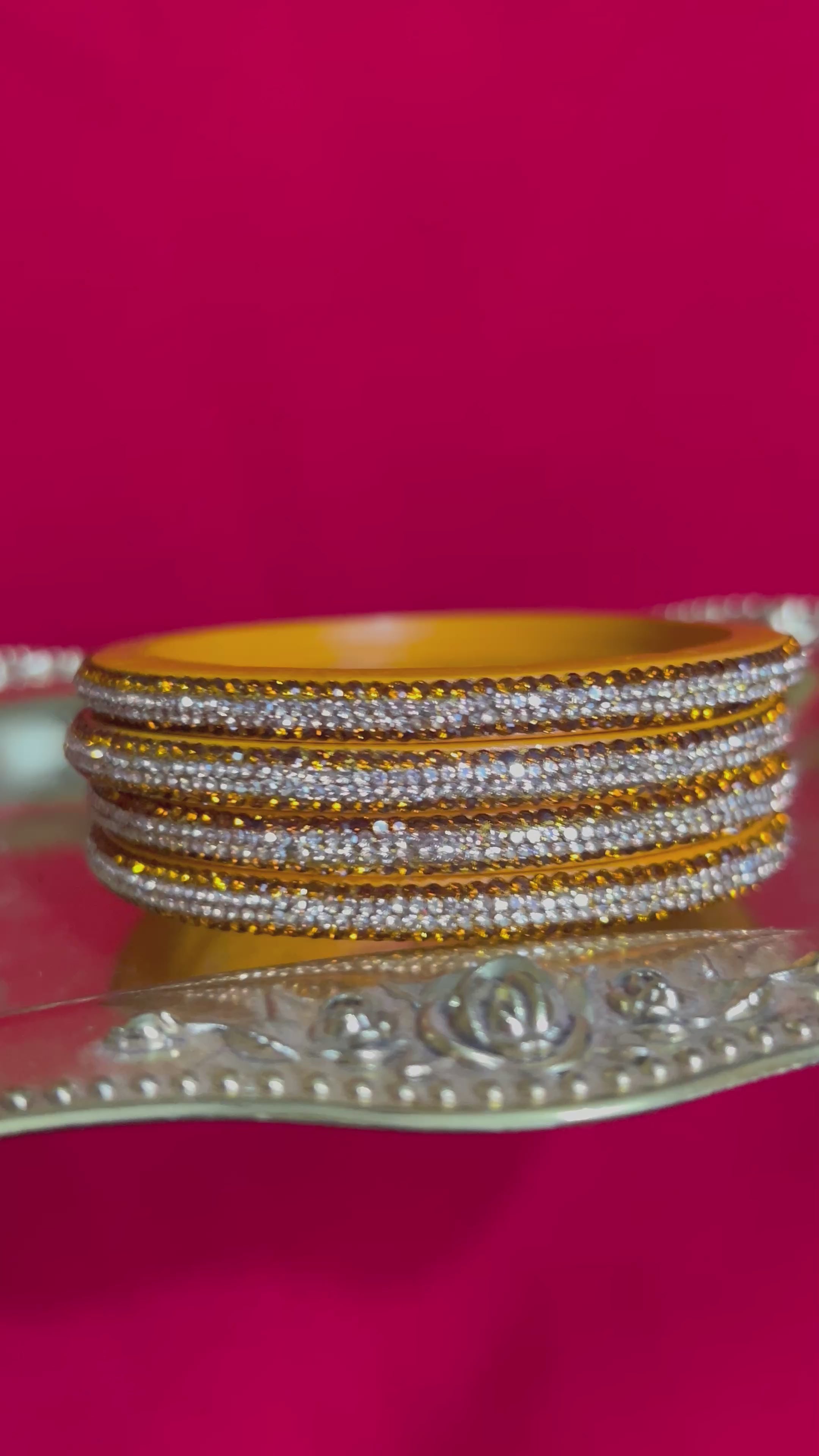 Designer Yellow Lah Bangles Set