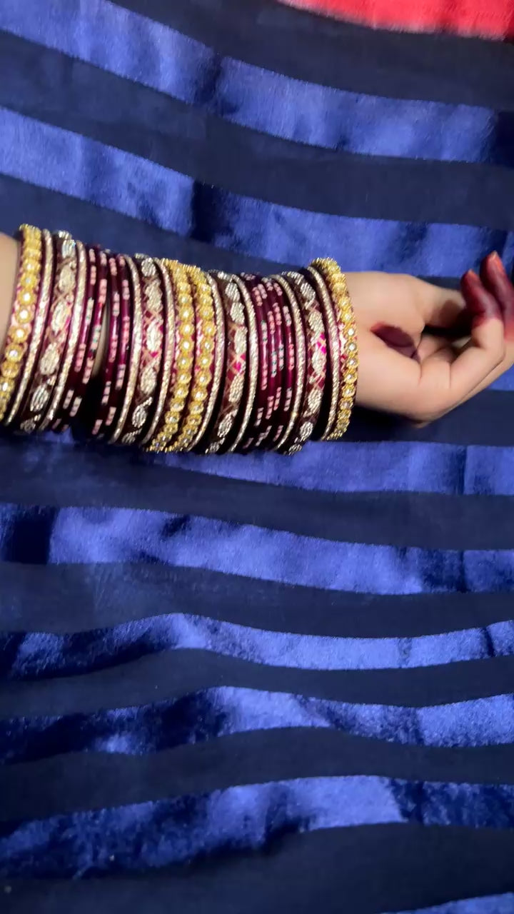 Exquisite Royal Purple Bridal Chooda Set