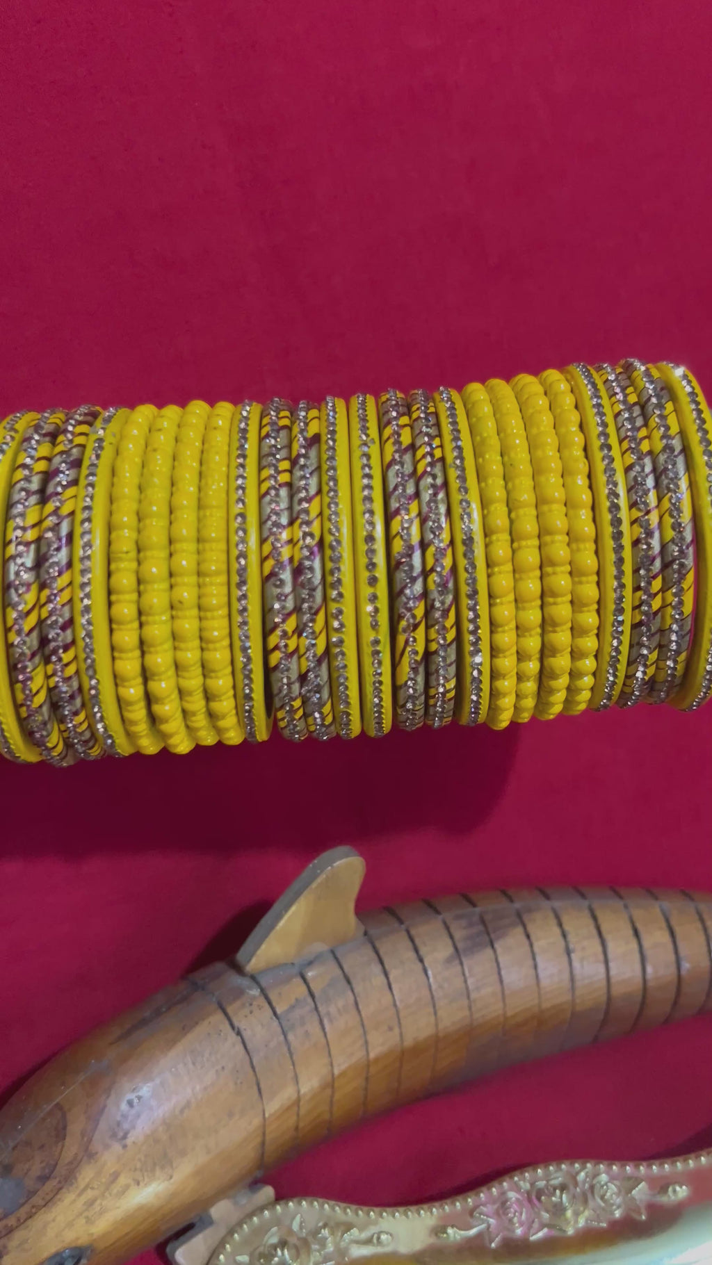 Designer Yellow Lah Bangles Set