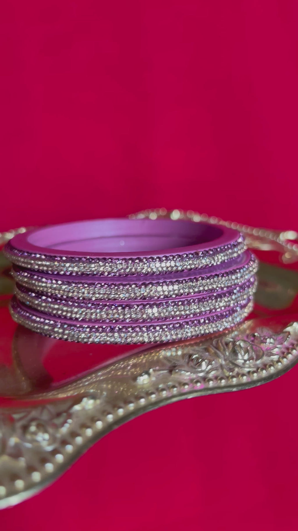 Designer Lavender-Purple Lah Bangles Set